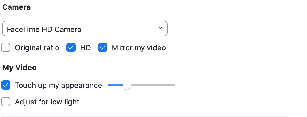 zoom recording - settings
